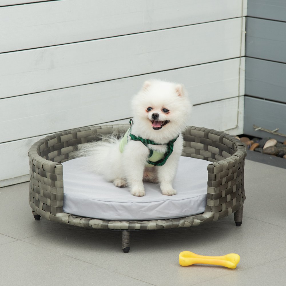 Pawhut Cama Elevada Perros Y Gatos D04-221 60 x 60 x 20 cm Grey - Imagen 2