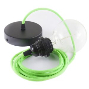 Creative Cables Lámpara Colgante Pendel Para Pantalla Rf06 Diy 1 M One Size Neon Green / Black