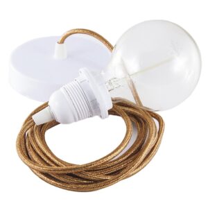 Creative Cables Lámpara Colgante Pendel Para Pantalla Rl22 Diy 2 M One Size Glittering Copper / White