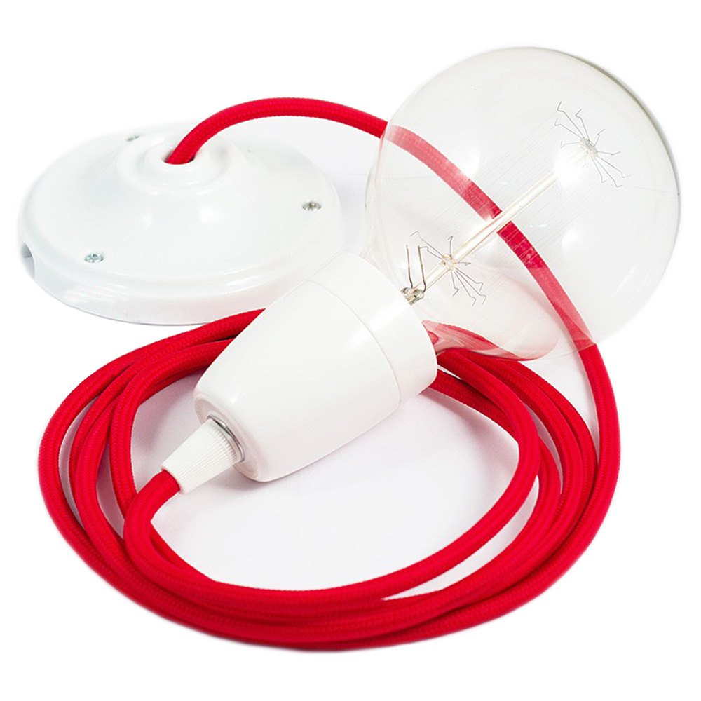 Creative Cables Lámpara Colgante Pendel Rm09 50 Cm One Size Red / White