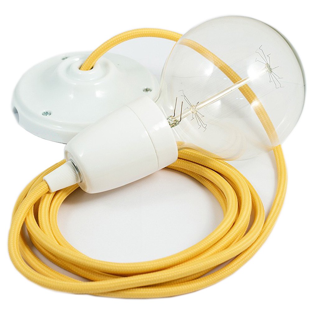 Creative Cables Lámpara Colgante Pendel Rm10 Diy 2 M One Size Yellow / White
