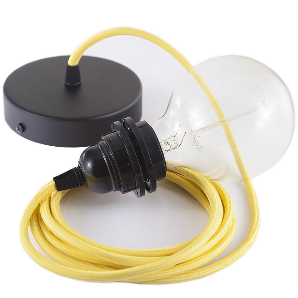 Creative Cables Lámpara Colgante Pendel Para Pantalla Rm10 Diy 2 M One Size Yellow / Black