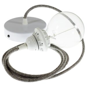 Creative Cables Lámpara Colgante Pendel Para Pantalla Rn02 Diy 50 Cm One Size Grey / White