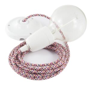 Creative Cables Lámpara Colgante Pendel Rx00 Pixel 1 M One Size Fuchsia / White