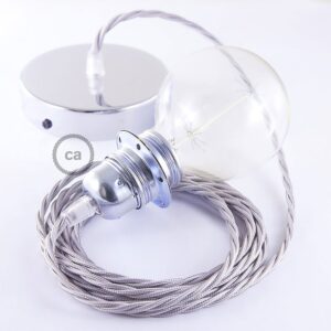 Creative Cables Lámpara Colgante Pendel Para Pantalla Tm02 1 M One Size Silver / Chrome Plated