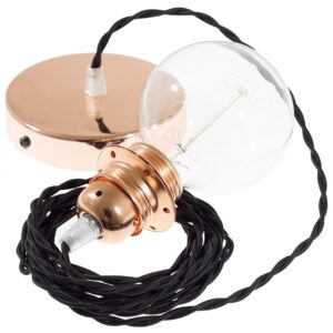 Creative Cables Lámpara Colgante Pendel Para Pantalla Tm04 Diy 1 M One Size Black / Copper