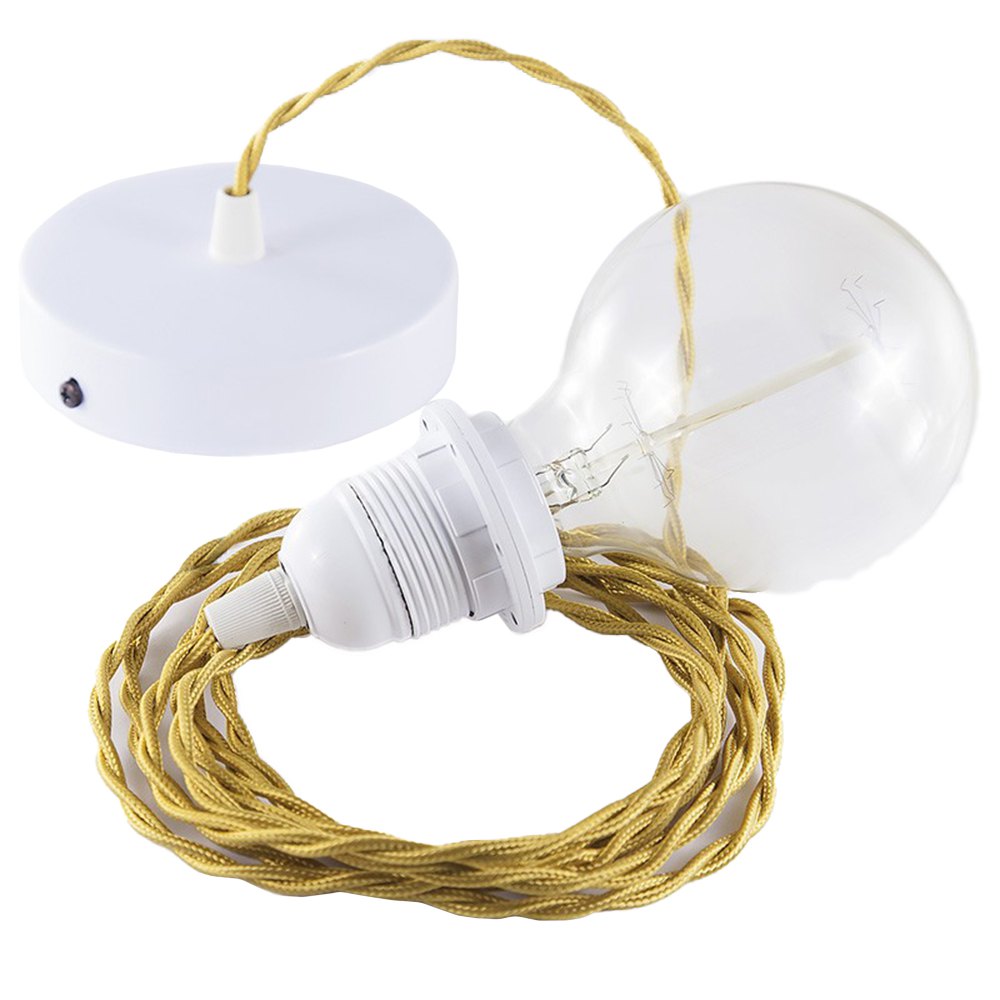 Creative Cables Lámpara Colgante Pendel Para Pantalla Tm05 Diy 50 Cm One Size Gold / White