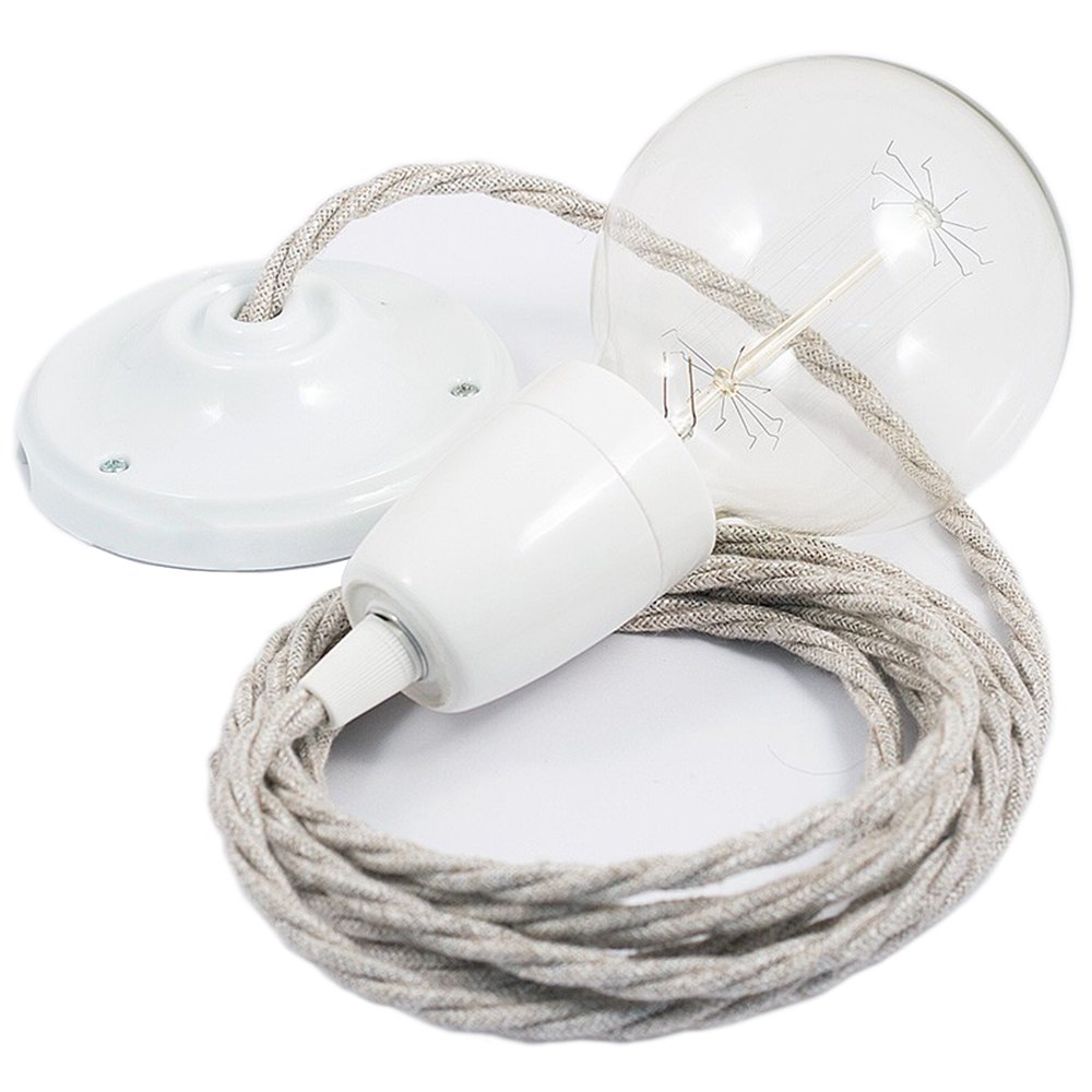 Creative Cables Lámpara Colgante Pendel Tn01 Diy 50 Cm One Size Beige / White