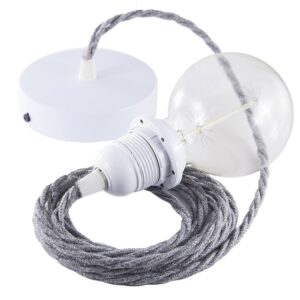 Creative Cables Lámpara Colgante Pendel Para Pantalla Tn02 1 M One Size Grey / White