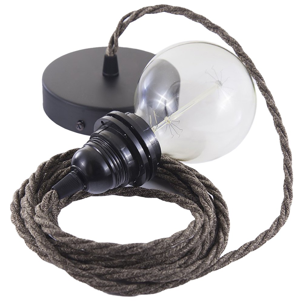 Creative Cables Lámpara Colgante Pendel Para Pantalla Tn04 Diy 1 M One Size Brown / Black