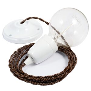 Creative Cables Lámpara Colgante Pendel Tz22 2 M One Size Black / Whiskey / White