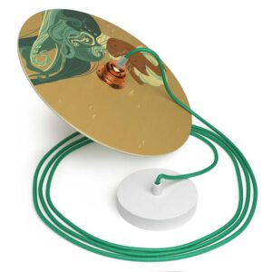Creative Cables Lámpara Colgante Con Bombilla Ufo Giulia Quagli One Size Green / Brown