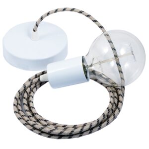 Creative Cables Lámpara Colgante Pendel Rd54 Stripes 2 M Diy One Size Anthracite / White