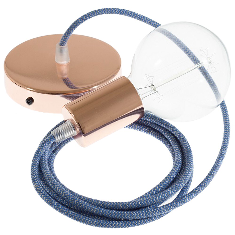 Creative Cables Lámpara Colgante Pendel Rd75 Zigzag 1 M Diy One Size Steward Blue / Copper