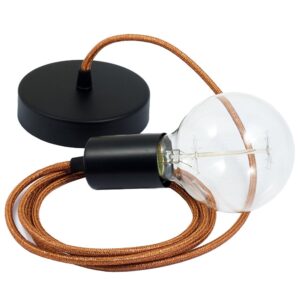 Creative Cables Lámpara Colgante Pendel Rl22 2 M Diy One Size Glittering Copper / Black