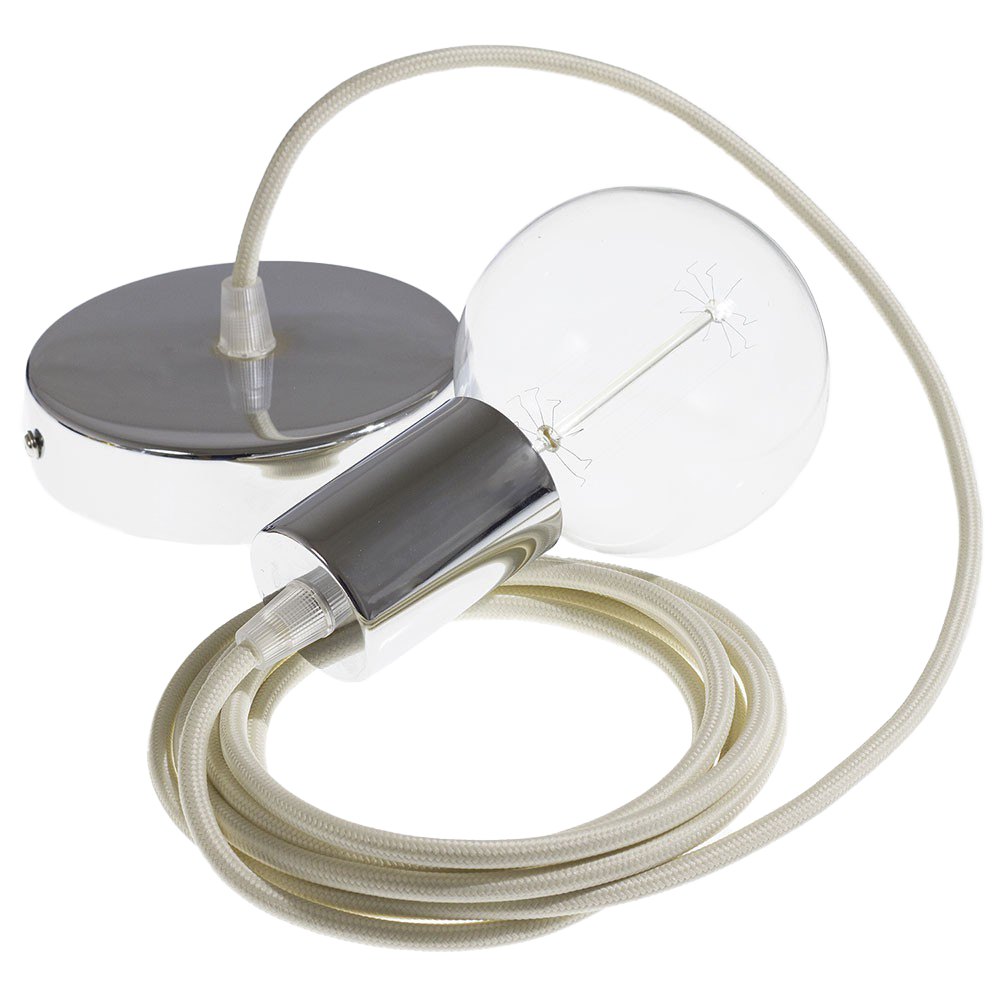 Creative Cables Lámpara Colgante Pendel Rm00 1 M One Size Ivory / Chrome Plated