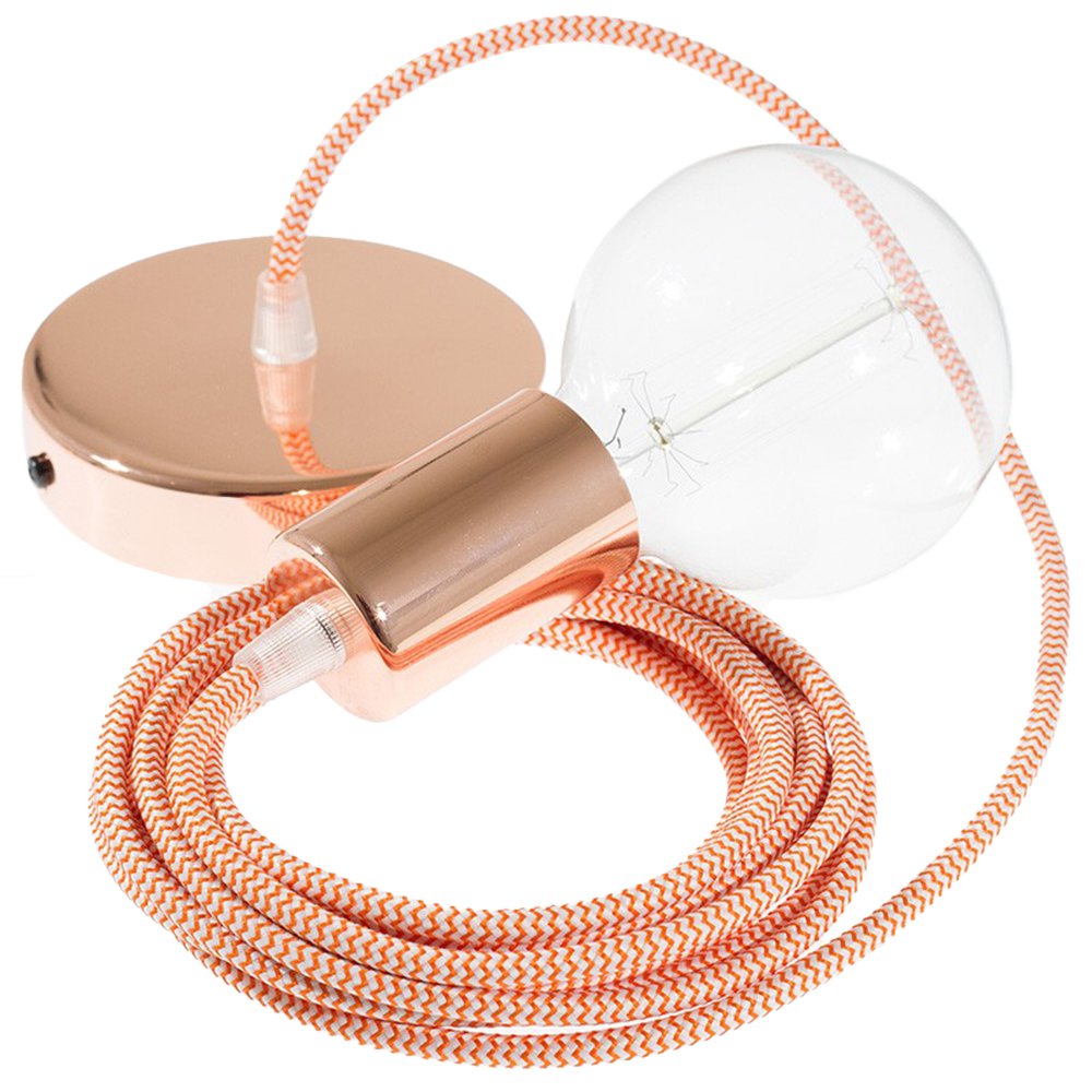 Creative Cables Lámpara Colgante Pendel Rz15 Zigzag 2 M One Size Orange / Copper