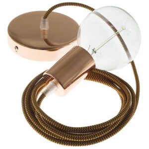 Creative Cables Lámpara Colgante Pendel Rz23 Zigzag 1 M One Size Gold / Burgundy / Copper