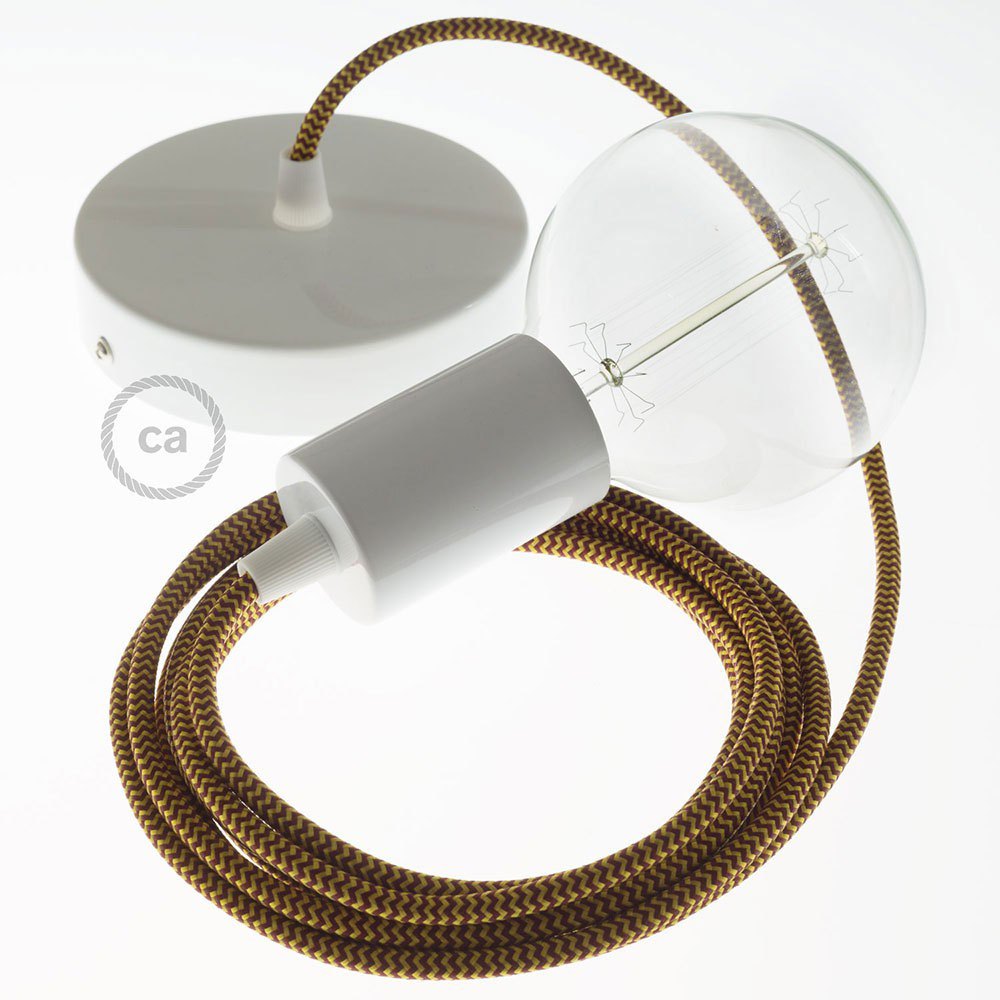 Creative Cables Lámpara Colgante Pendel Rz23 Zigzag 2 M Diy One Size Gold / Burgundy / White