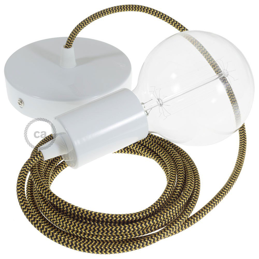 Creative Cables Lámpara Colgante Pendel Rz24 Zigzag 1 M One Size Gold / Black / White