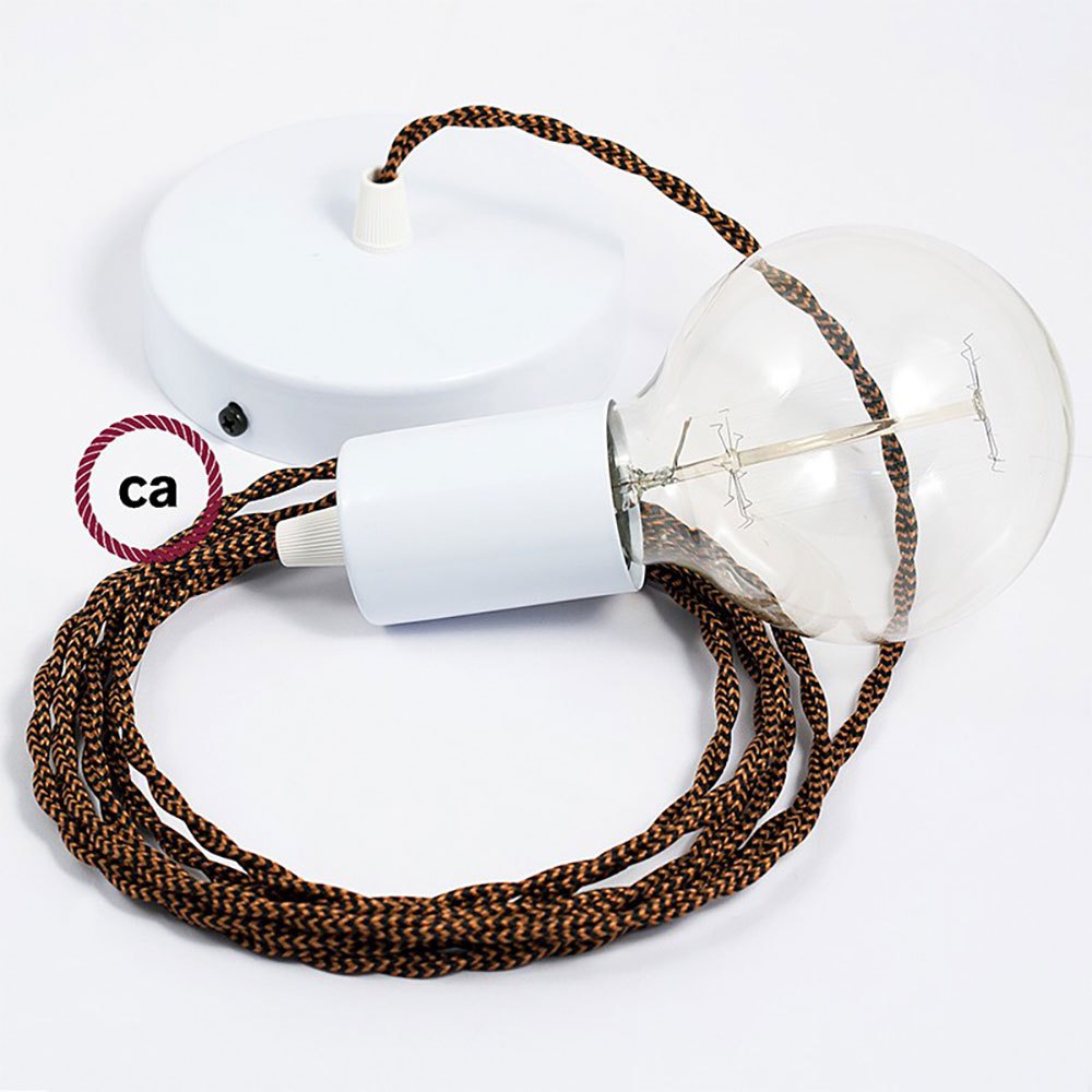 Creative Cables Lámpara Colgante Pendel Tz22 1 M One Size Black / Whiskey / White