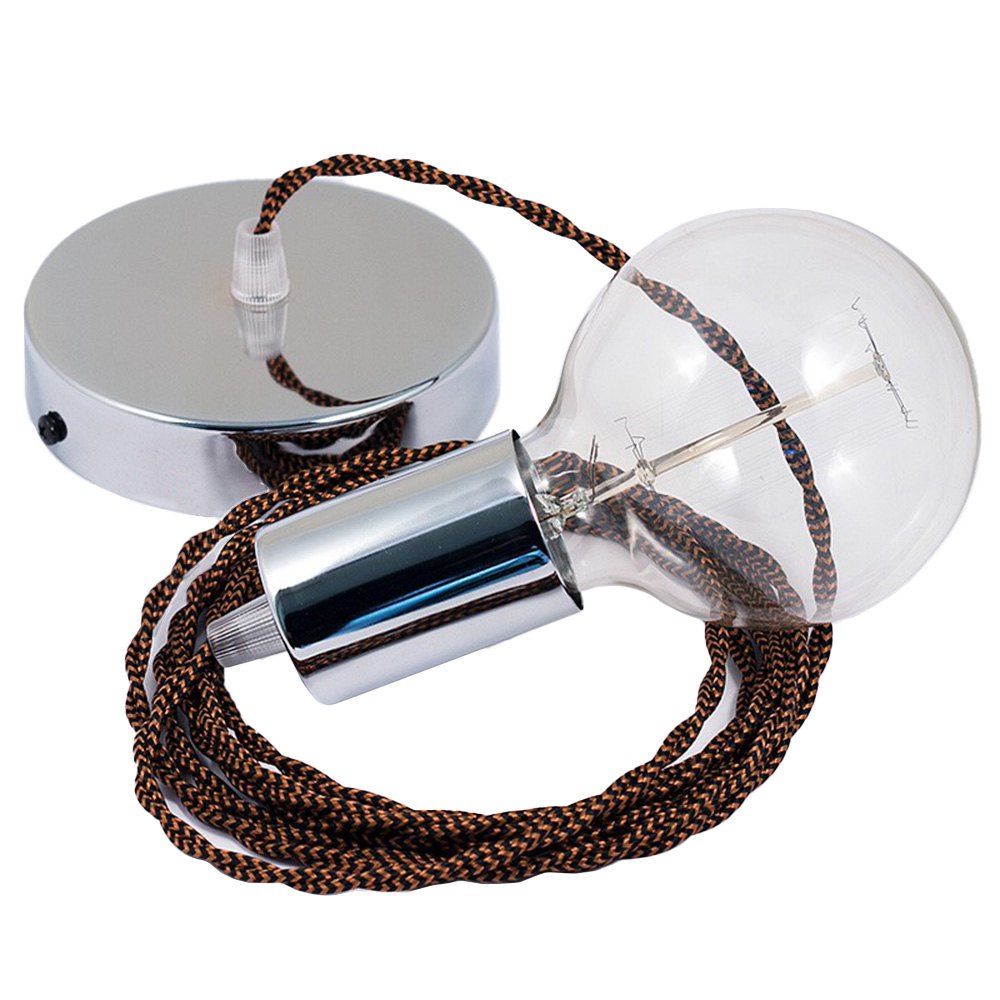 Creative Cables Lámpara Colgante Pendel Tz22 50 Cm Diy One Size Black / Whiskey / Chrome Plated