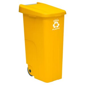 Wellhome Cubo Reciclaje Con Ruedas 110l One Size Yellow