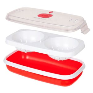 Snips Recipiente Hermético Para Cocinar Huevos En Microondas One Size Red / White