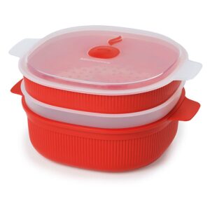 Snips Vaporera Con Dos Bandejas Para Microondas 4l One Size Red