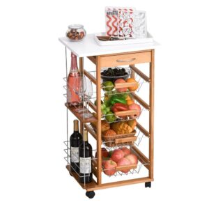Homcom Carro De Cocina Multiusos 5 Niveles Con Cestas Y Cajones One Size
