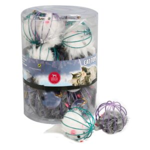 Freecat Pelota Ratón Jaula 24 Unidades 6 cm Multicolour
