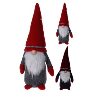 H&s Collection Figura Gnomo Navidad 16x11x41 Cm One Size Grey / Red / White