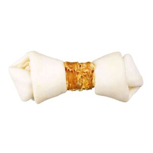 Trixie Hueso Anudado Pollo Denta Fun 2 Unidades One Size White / Orange