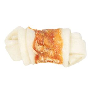 Trixie Hueso Anudado Pollo Denta Fun 5 Unidades One Size White / Orange