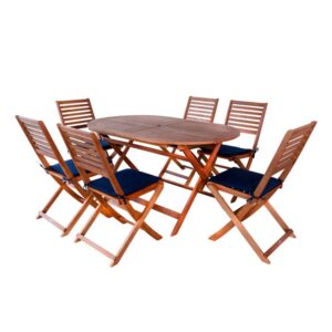 Aktive Conjunto Mesa Con 6 Sillas 150 x 89 x 74 cm Brown