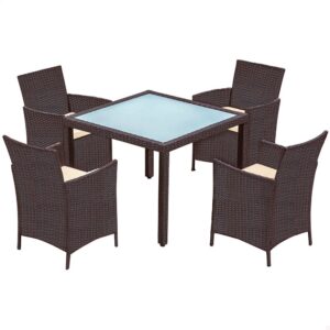Aktive Mesa Con 4 Sillas One Size Black