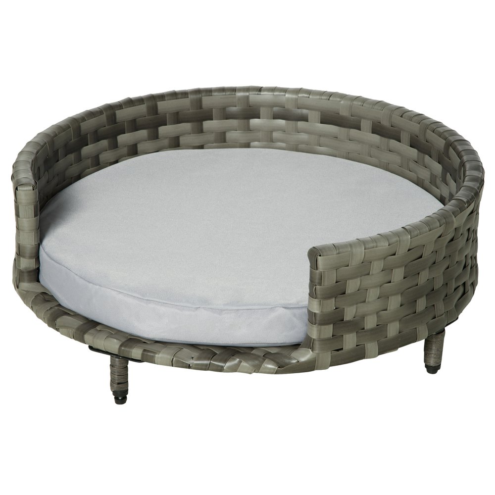 Pawhut Cama Elevada Perros Y Gatos D04-221 60 x 60 x 20 cm Grey