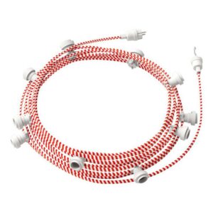 Creative Cables Guirnalda Lumet System Ecm39 10 Bombillas 12.5 M One Size White / Red