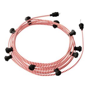 Creative Cables Guirnalda Lumet System Ecm39 10 Bombillas 12.5 M One Size White / Red / Black