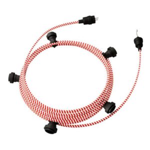 Creative Cables Guirnalda Lumet System Ecm39 5 Bombillas 7.5 M One Size White / Red / Black