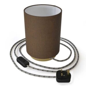 Creative Cables Lámpara Posaluce Metal Cilindro Enchufe Inglés One Size Brass / Camelot Brown