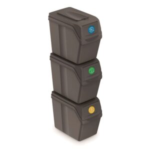Prosperplast Cubos Reciclaje 60l 3 Unidades One Size Grey