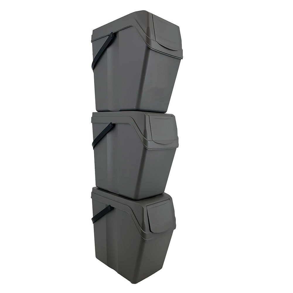 Prosperplast Cubos Reciclaje Con Asa 75l 3 Unidades One Size Grey