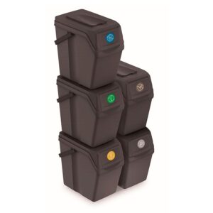 Prosperplast Cubos Reciclaje Con Asa 125l Sortibox 5 Unidades One Size Anthracite