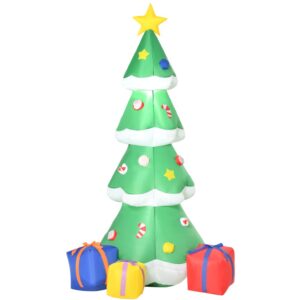 Homcom Árbol De Navidad Inflable 176 Cm Con Luces Led One Size