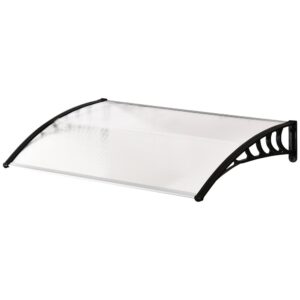 Outsunny Tejadillo De Protección Para Puertas Ventanas Contra Sol Y Lluvia Marquesina De Techo Diseño Moderno Aleación De Aluminio Duradero 150x90x25 Cm Trans One Size
