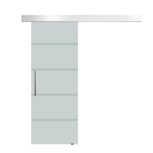 Homcom Puerta Corredera Con Cristal Translúcido De Seguridad 90x205 Cm Puertas Corrediza Deslizantes Sin Obra One Size