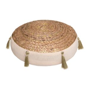 Atmosphera Cojín De Suelo Jute Shine 38x38 Cm One Size White / Brown