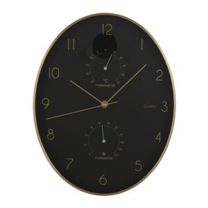 Mica Decorations Reloj Pared Andy 35 Cm One Size Black / Gold