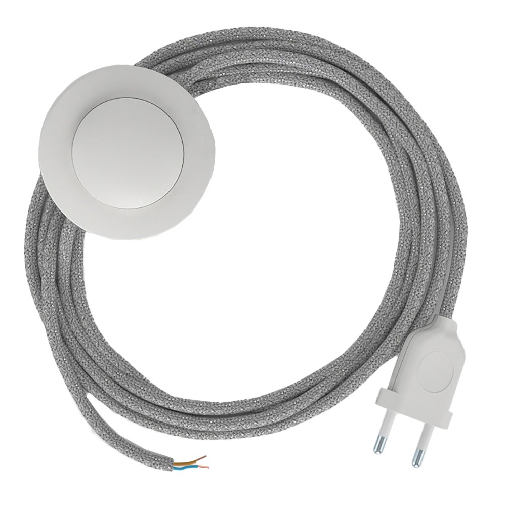 Creative Cables Cable Lámpara Pie Rl02 Sparkly 3 M One Size Silver / White